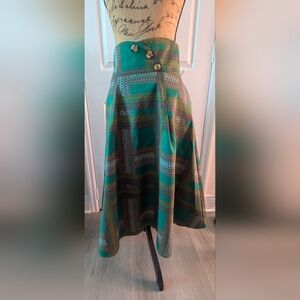New York & Company Vibrant Green and Yellow Maxi Skirt